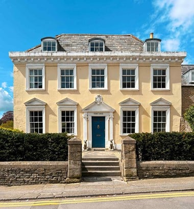 Exterior shot of a Georgian house.