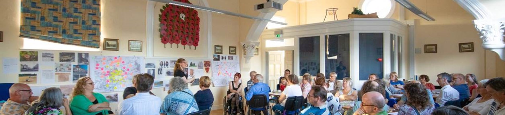 A group of  people discussing what the heritage of the Wolds means to them.