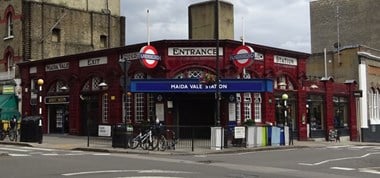 Red tiled exterior of Maida Vale Station.